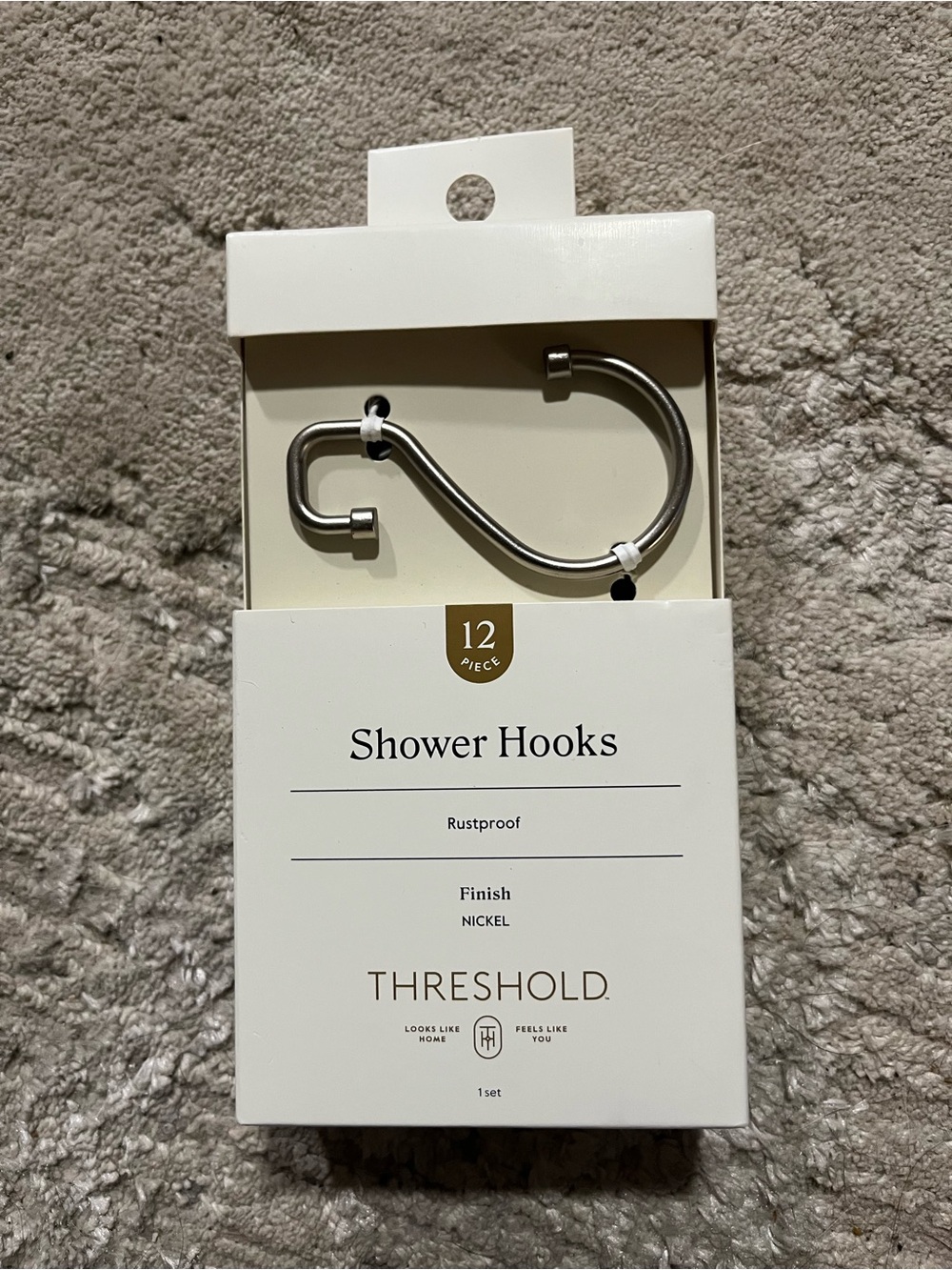 Threshold Nickel Finish Shower Hooks - Silver Tone